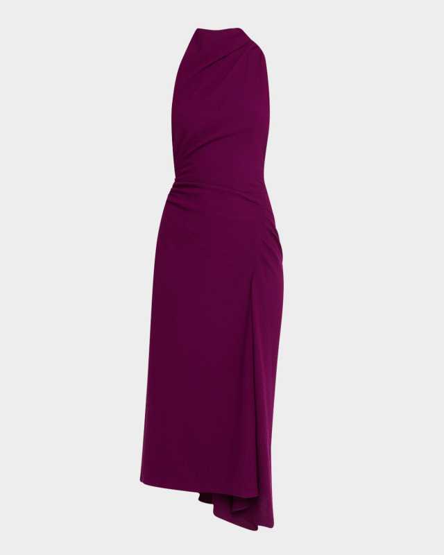 Inez Draped High-Neck Dress
